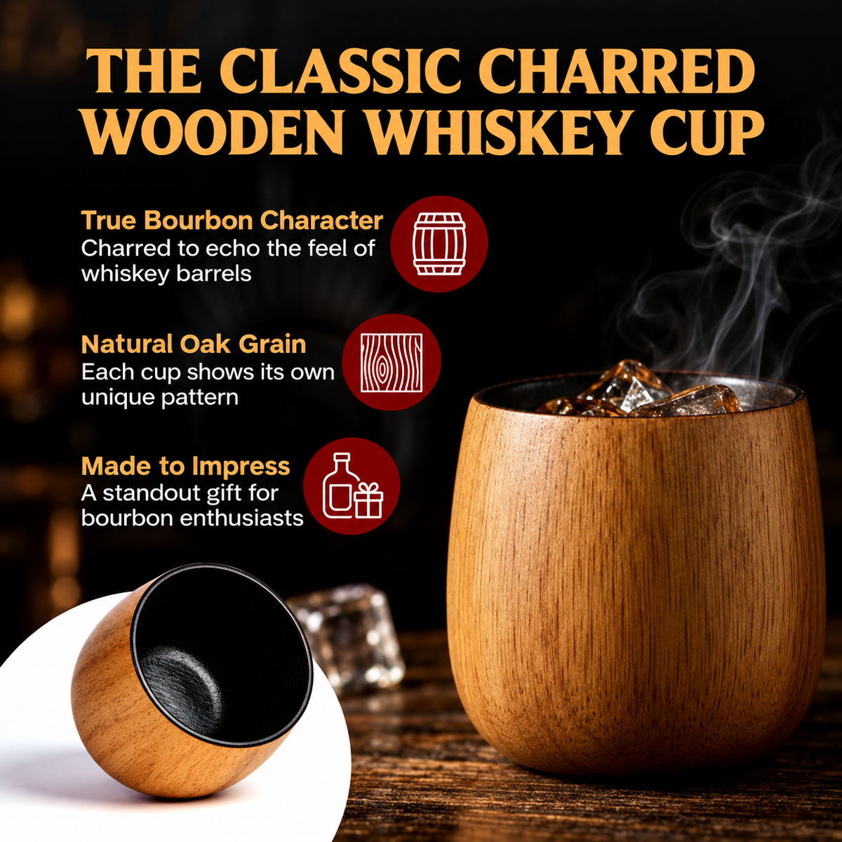 OakForge™ Wooden Whiskey Glass