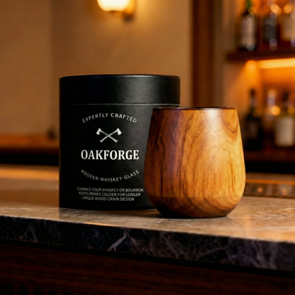 OakForge™ Wooden Whiskey Glass